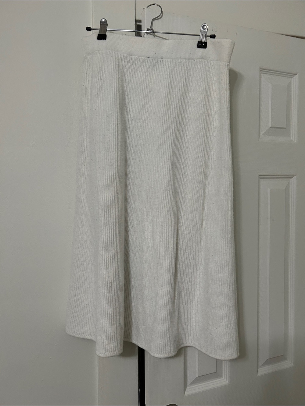 Talbots Cream Ribbed A-Line Midi Skirt - Picture 2 of 4